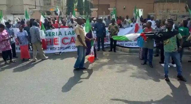 Nigerian Workers Storm Zim Embassy In Abuja, Demand The Immediate Release Of ZCTU Leaders