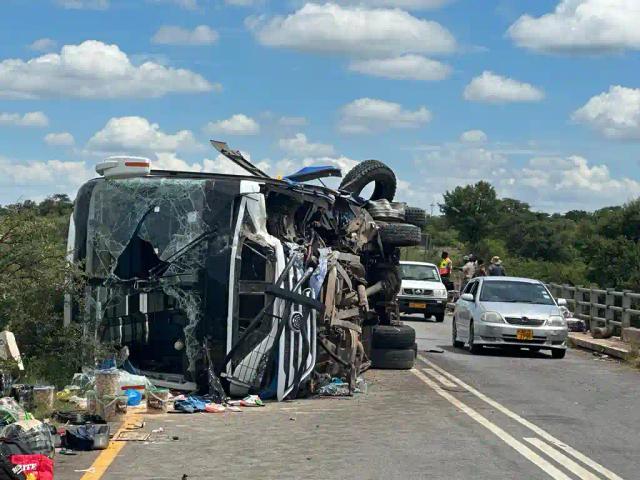 Bus Overturns On Munyati River Bridge